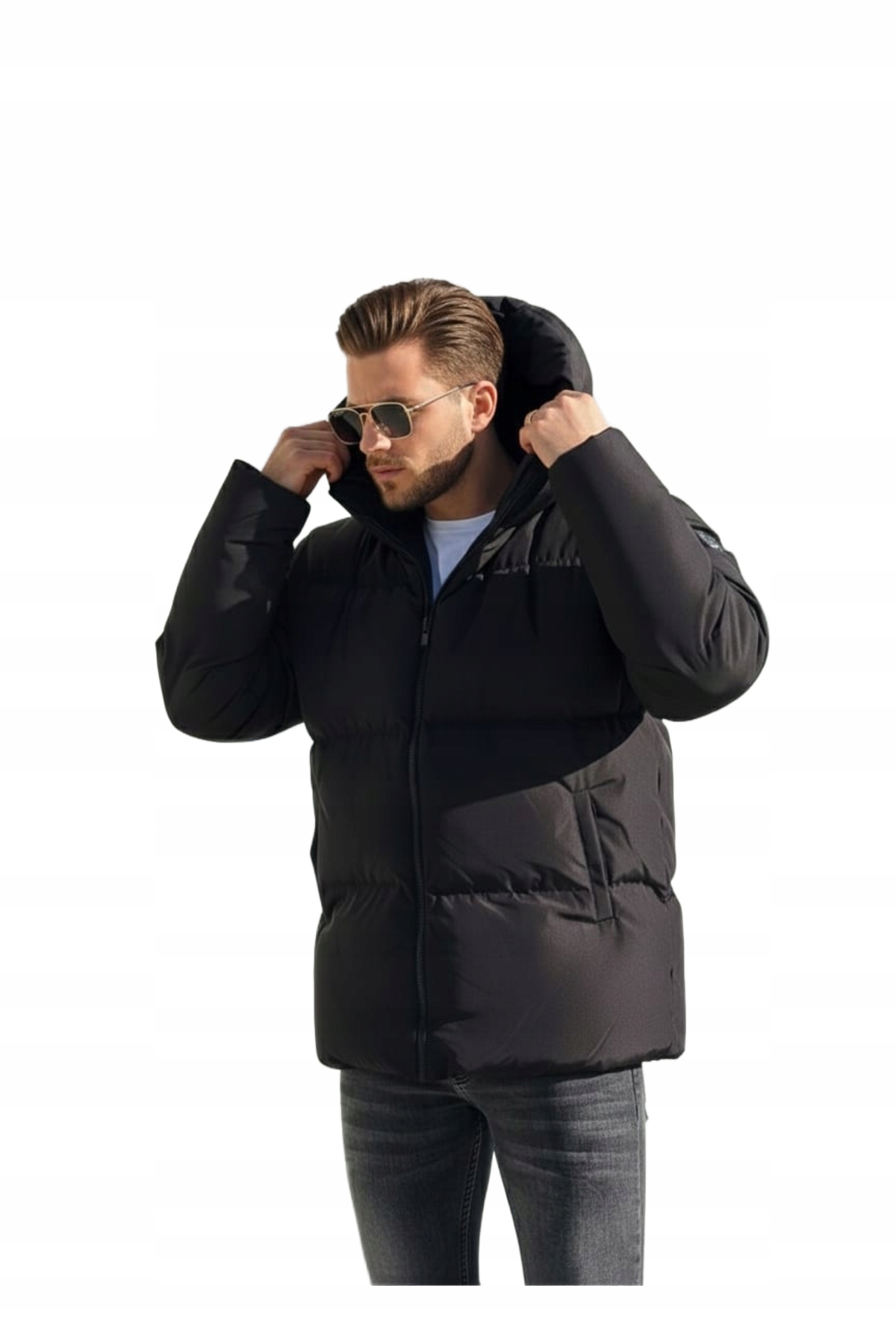 Herza Černá Zimní Prošívaná Bunda S Kapucí M Opa