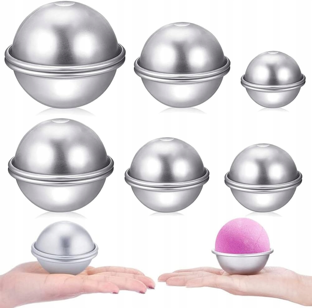 Foremki do kuli kąpielowych 8 sztuk 6,5 cm aluminiowe