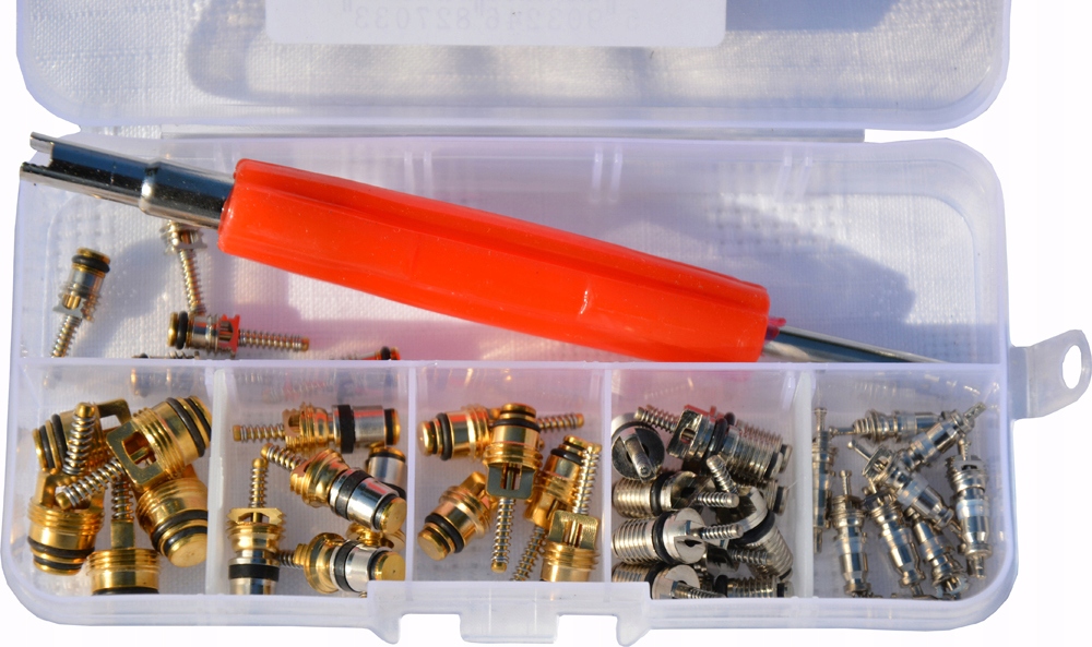 ZAWORKI DO KLIMATYZACJI ZESTAW ZAWORKÓW Z KLUCZEM