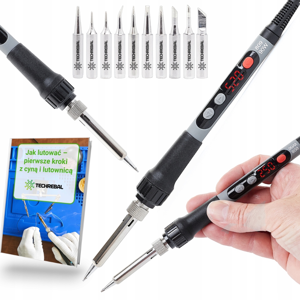Precizní Páječka Shadow Solder 90W LCD, Sada Hrotů Techrebal