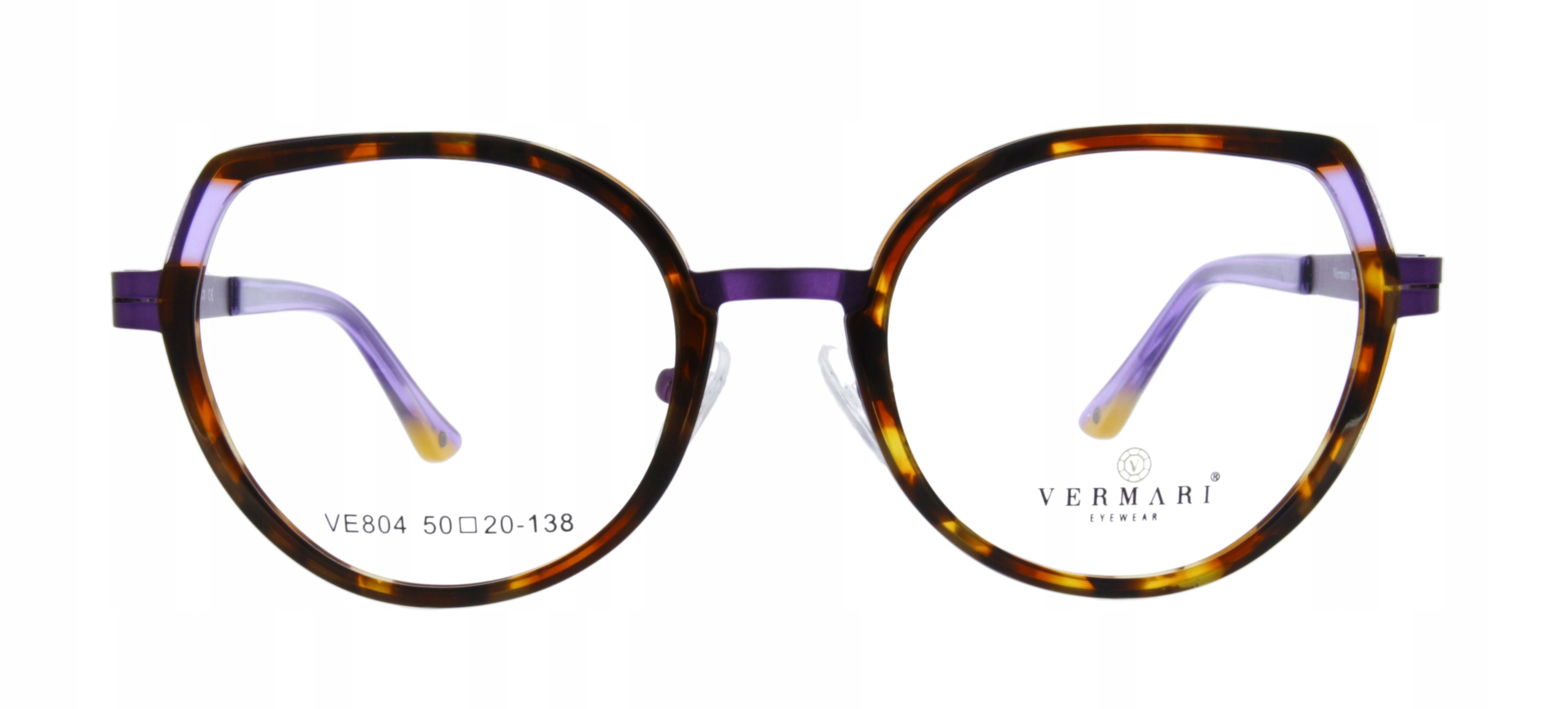 Okulary Oprawki do Okularów Damskie Kocie Oko Szylkret Vermari Milano