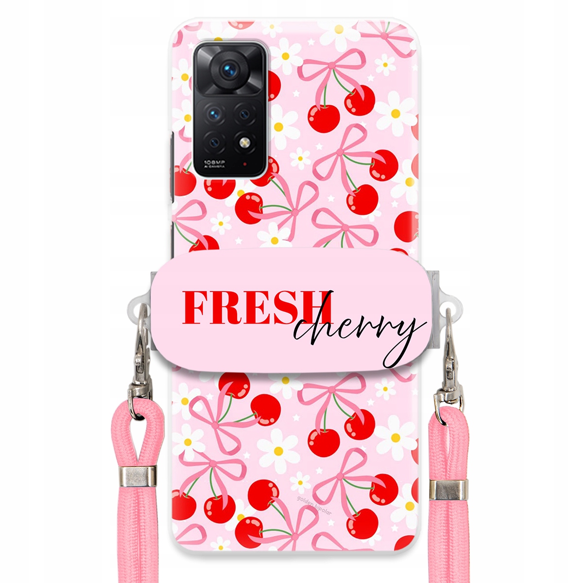Puzdro pre Xiaomi Redmi Note 11 Pro 4G Case Držiak šnúrok Ružový Fresh Cherry