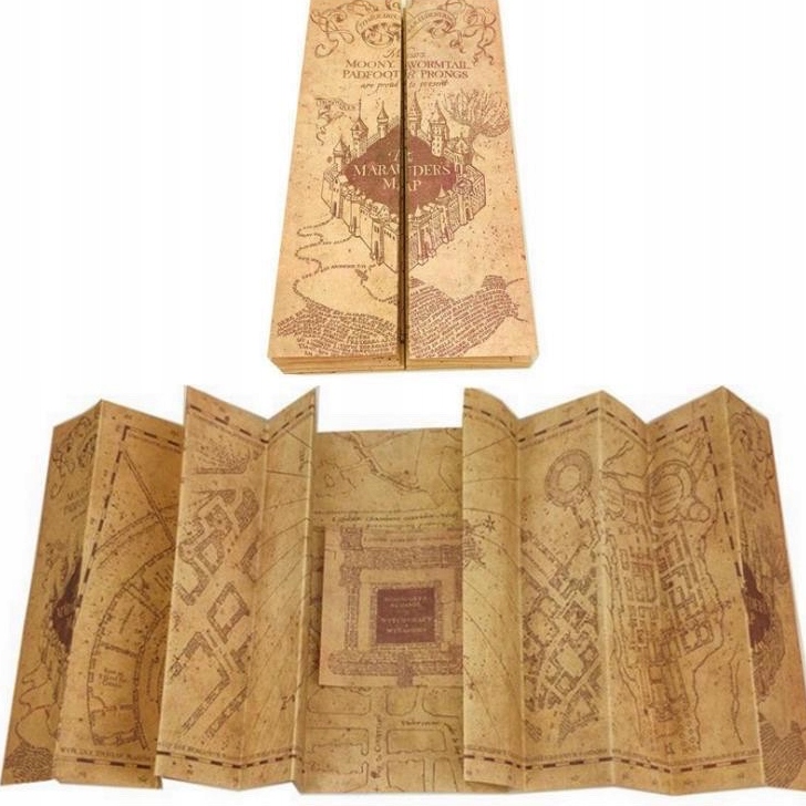 HARRY POTTER MAPA HUNCWOTÓW HOGWART ROZKŁADANA