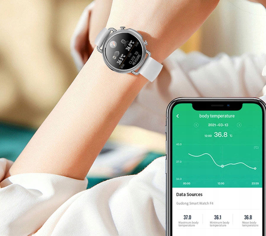 DAMSKI SMARTWATCH RUBICON PULS TLEN SMS FB SREBRNY Rozdzielczość ekranu (px) 240 x 240