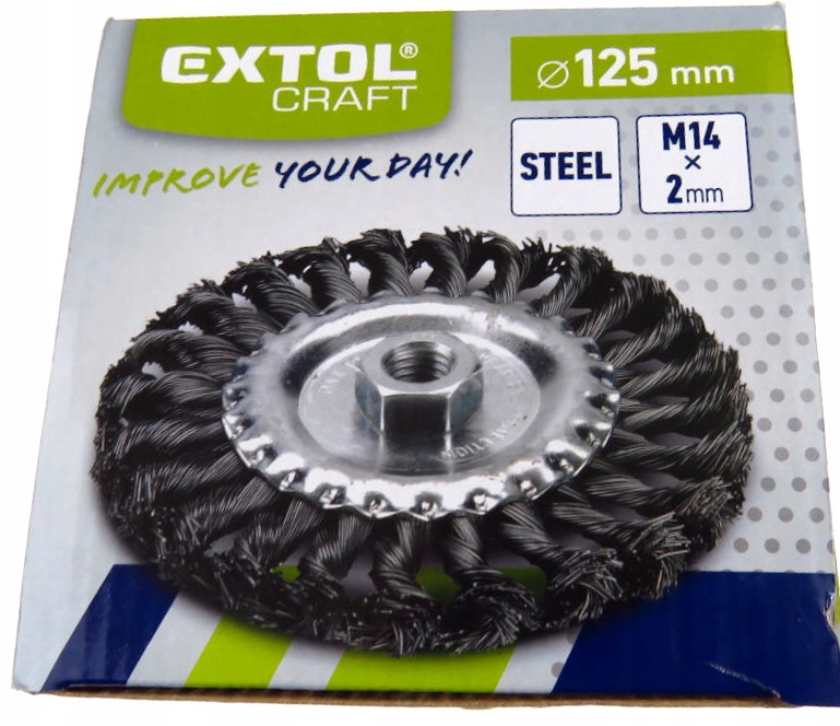 SZCZOTKA DRUCIANA BOCZNA 125 MM M14 DRUT SKRĘCANY