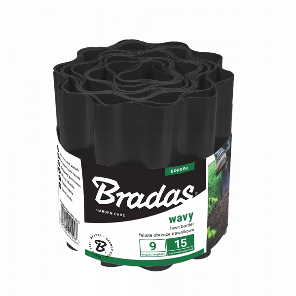 

Obrzeże Ogrodowe Czarne Faliste 10 cm x 9m Bradas