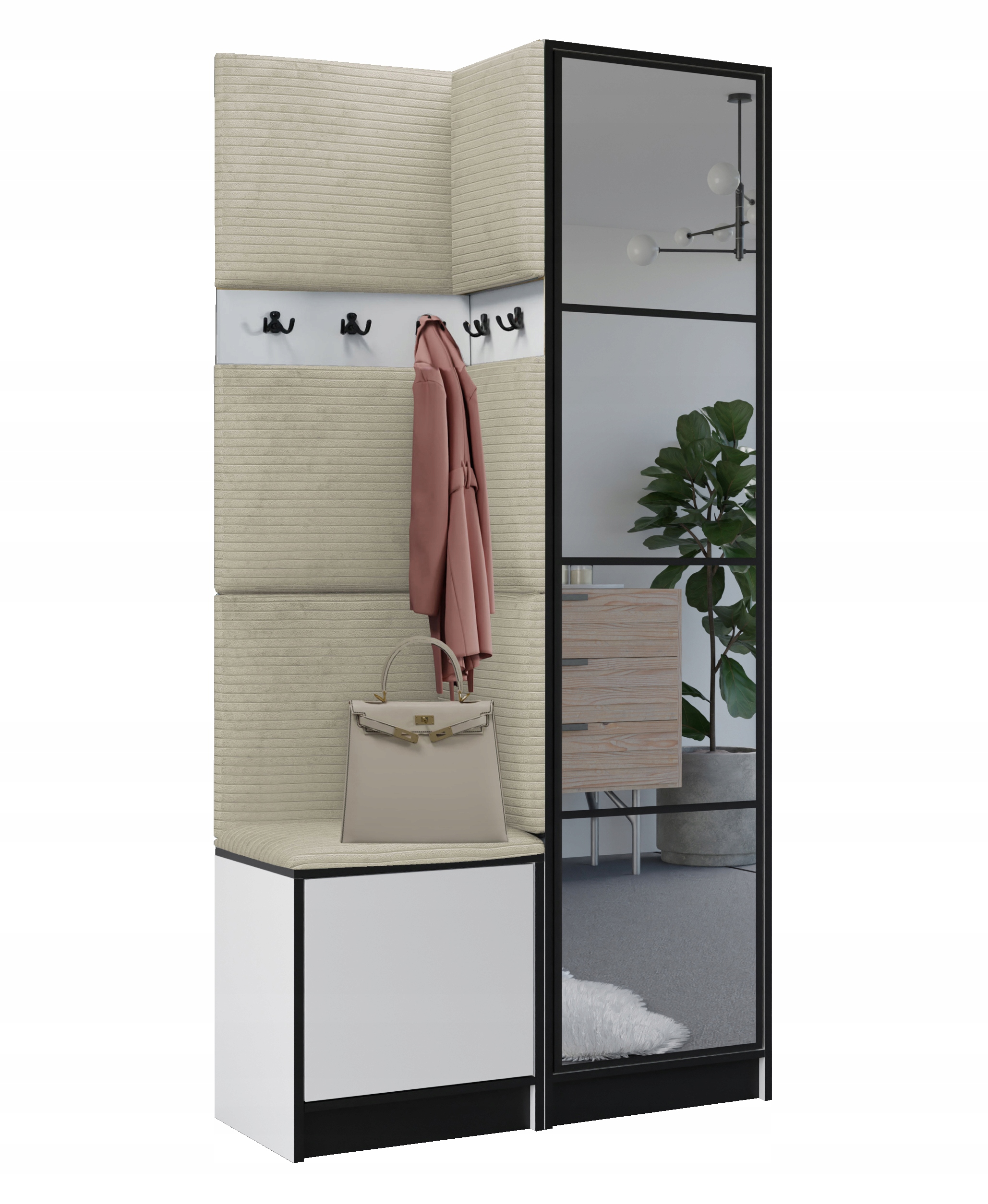 Šatní skříň Costa 11 bílá tkanina poso 100 béžová Vzor 1