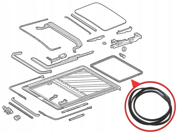 USZCZELKA SZYBERDACHU DO MERCEDES W126 S-KLASA Producent części Inny