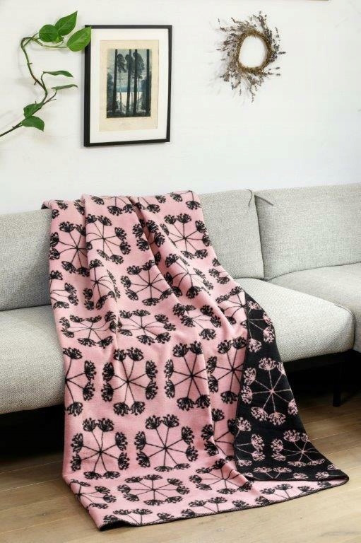 Akrylová bavlněná deka 150x200 foukač růžová pudrová grafitová