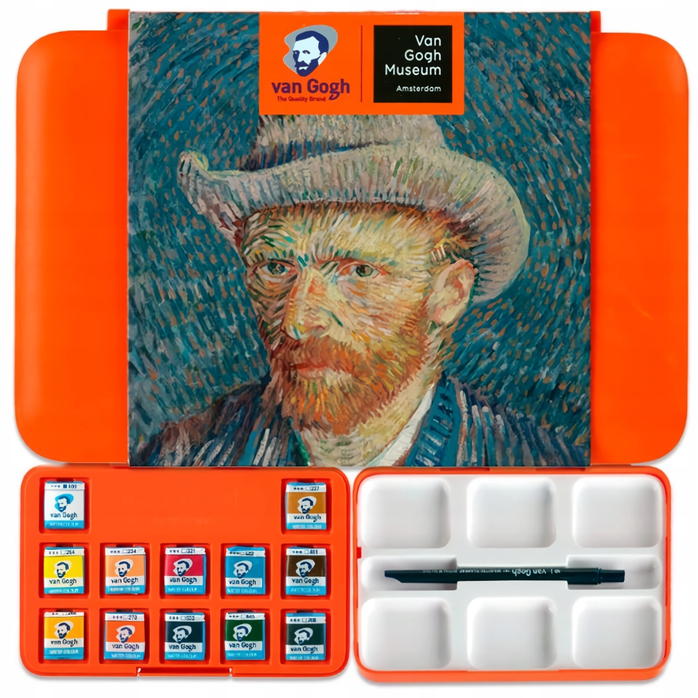 Akvarelové barvy Van Gogh 12 Ks- štětec, paleta