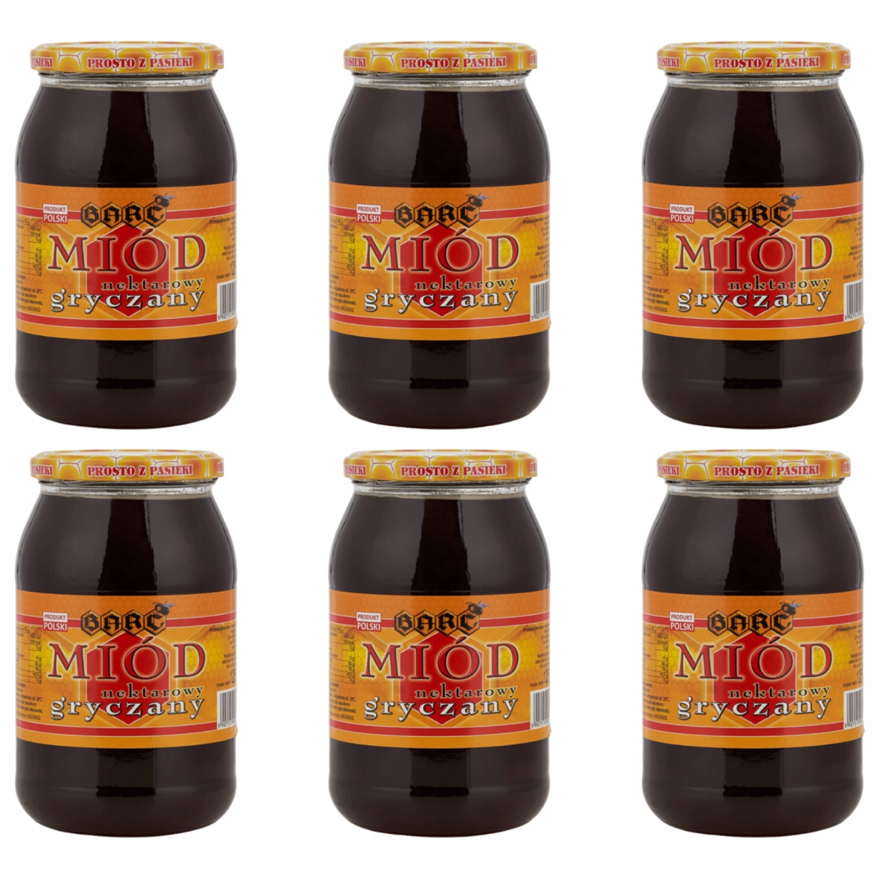 Levně Sada 6× Pohankový med 1250 g – přírodní polský nektarový med
