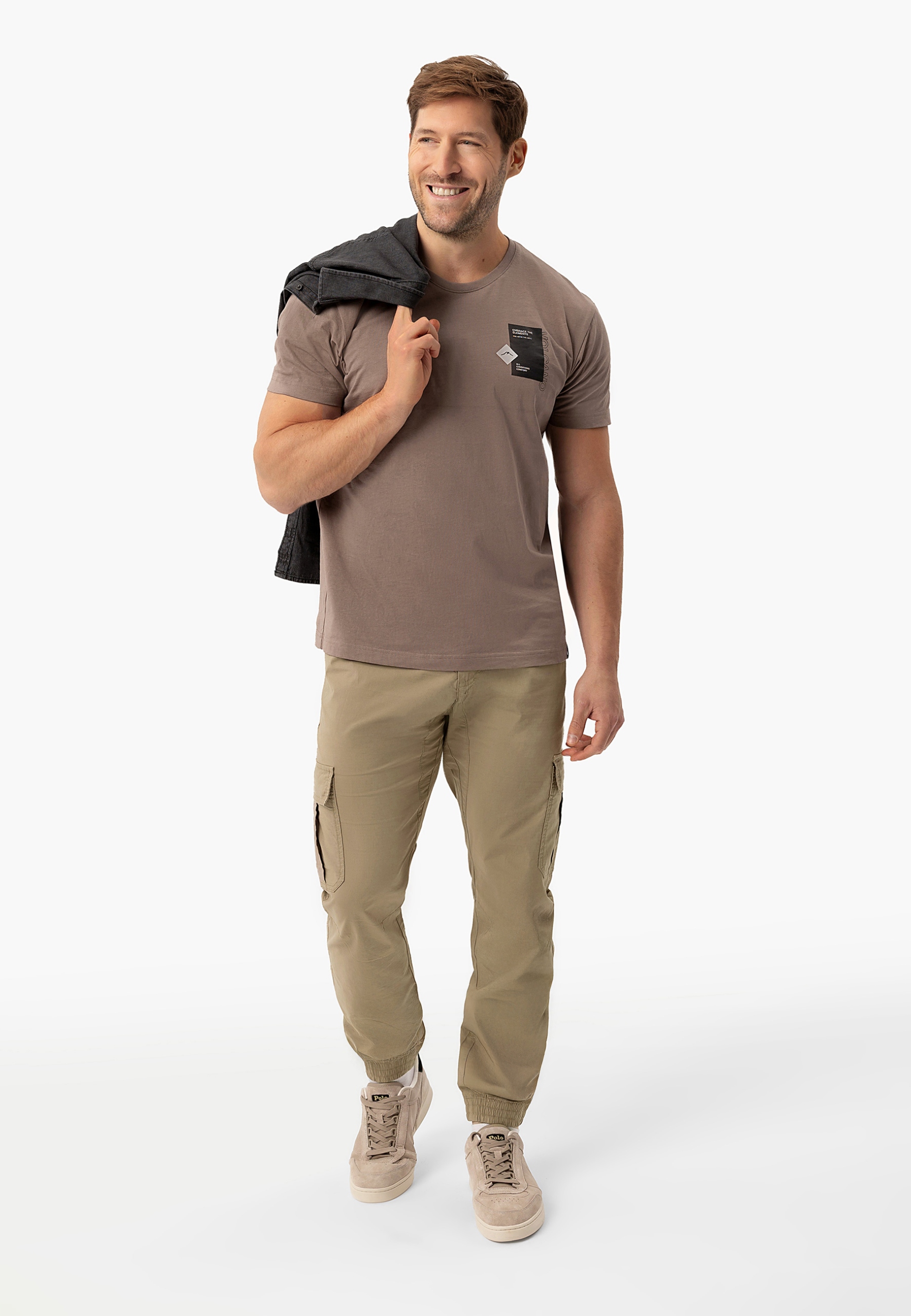 Męskie Spodnie Bojówki Beżowe Volcano R-forn XXL