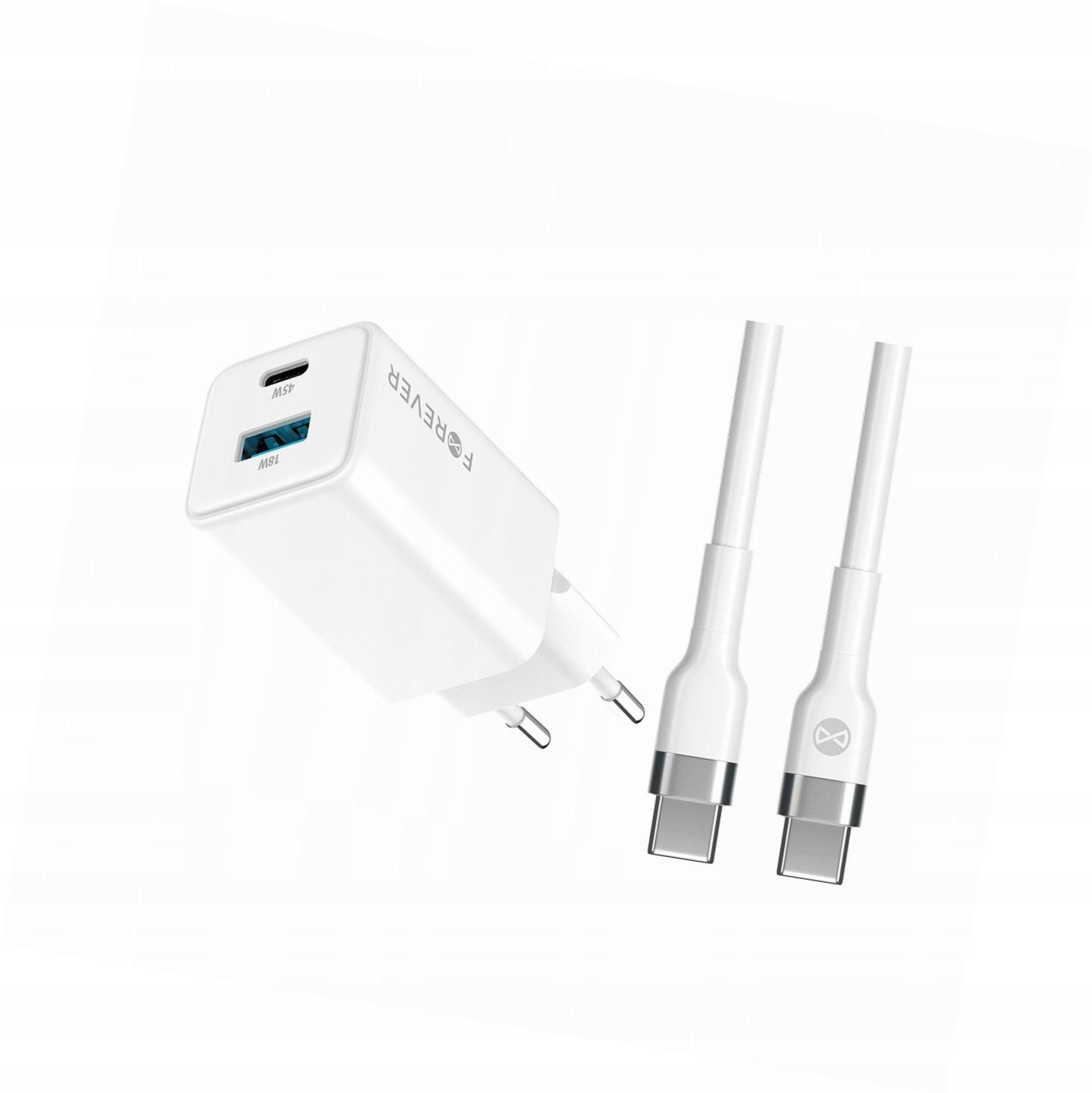 Szybka ładowarka GaN 45W 2 wejścia Usb i Usb-c z kablem do Sony Xperia 5 IV