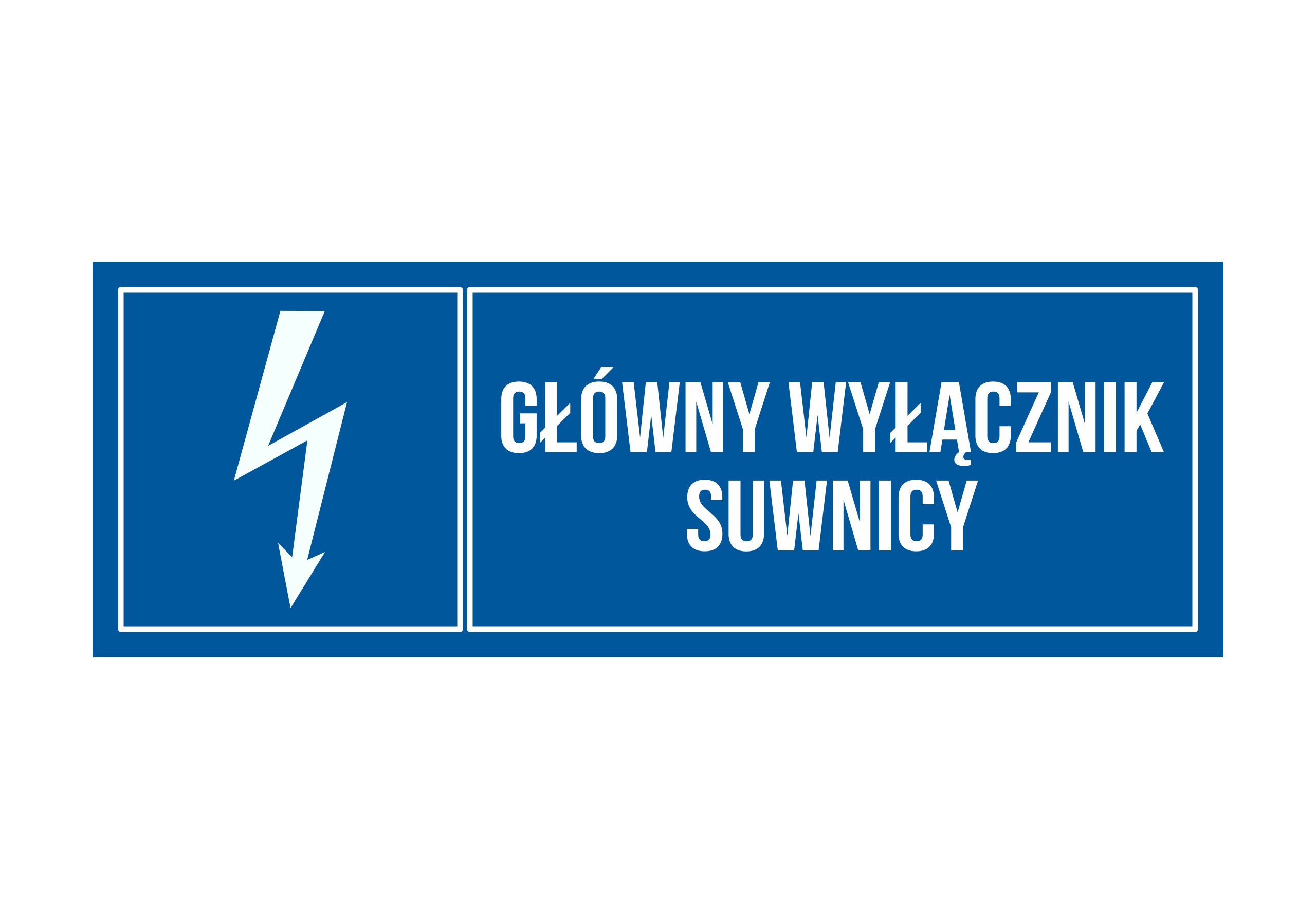 

Tabliczka Główny Wyłącznik Suwnicy 20x7 Pcv 1mm
