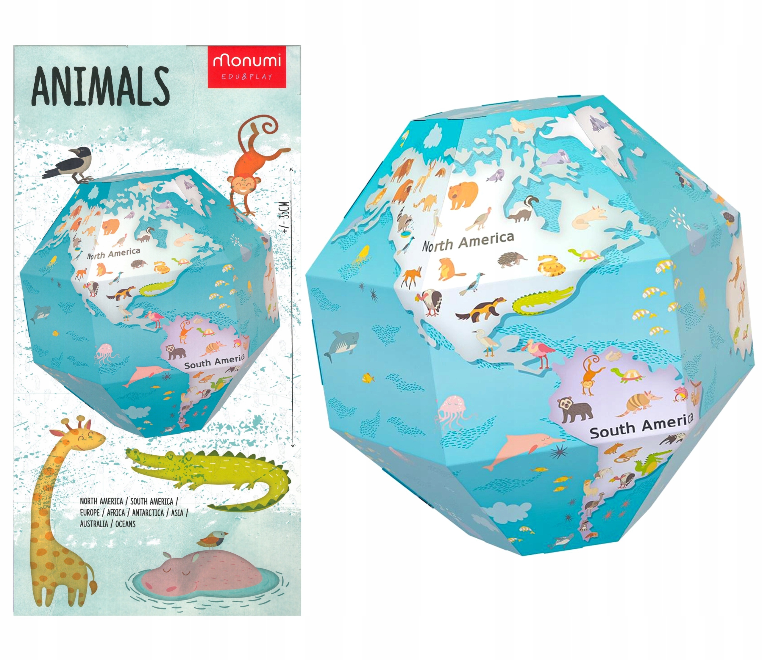 

Globus kartonowy 35 cm "Zwierzęta" Monum