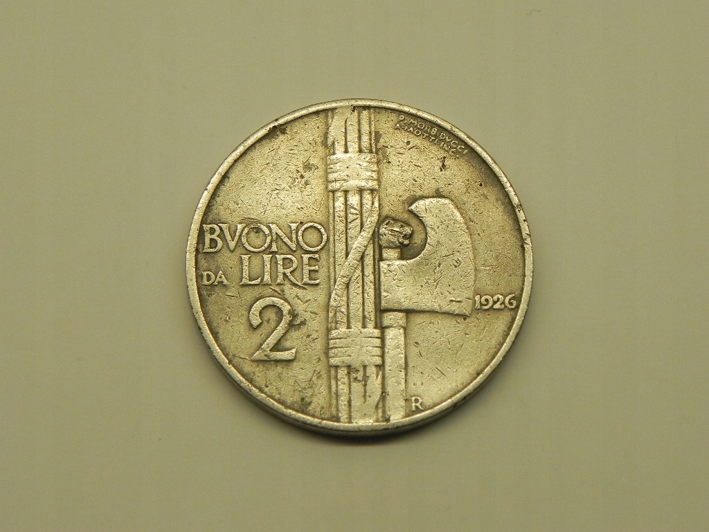 4257/ 2 LIRE 1926 WŁOCHY RZADKA