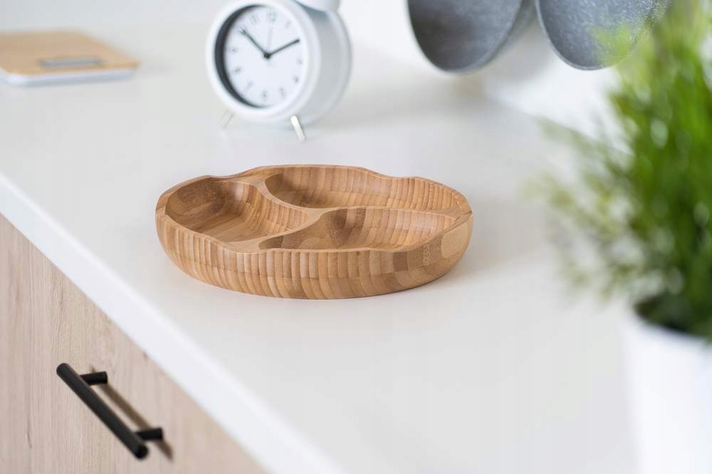 Półmisek dzielony bambusowy BRILLANTE Bamboo 25 x 4 cm Kolor naturalny