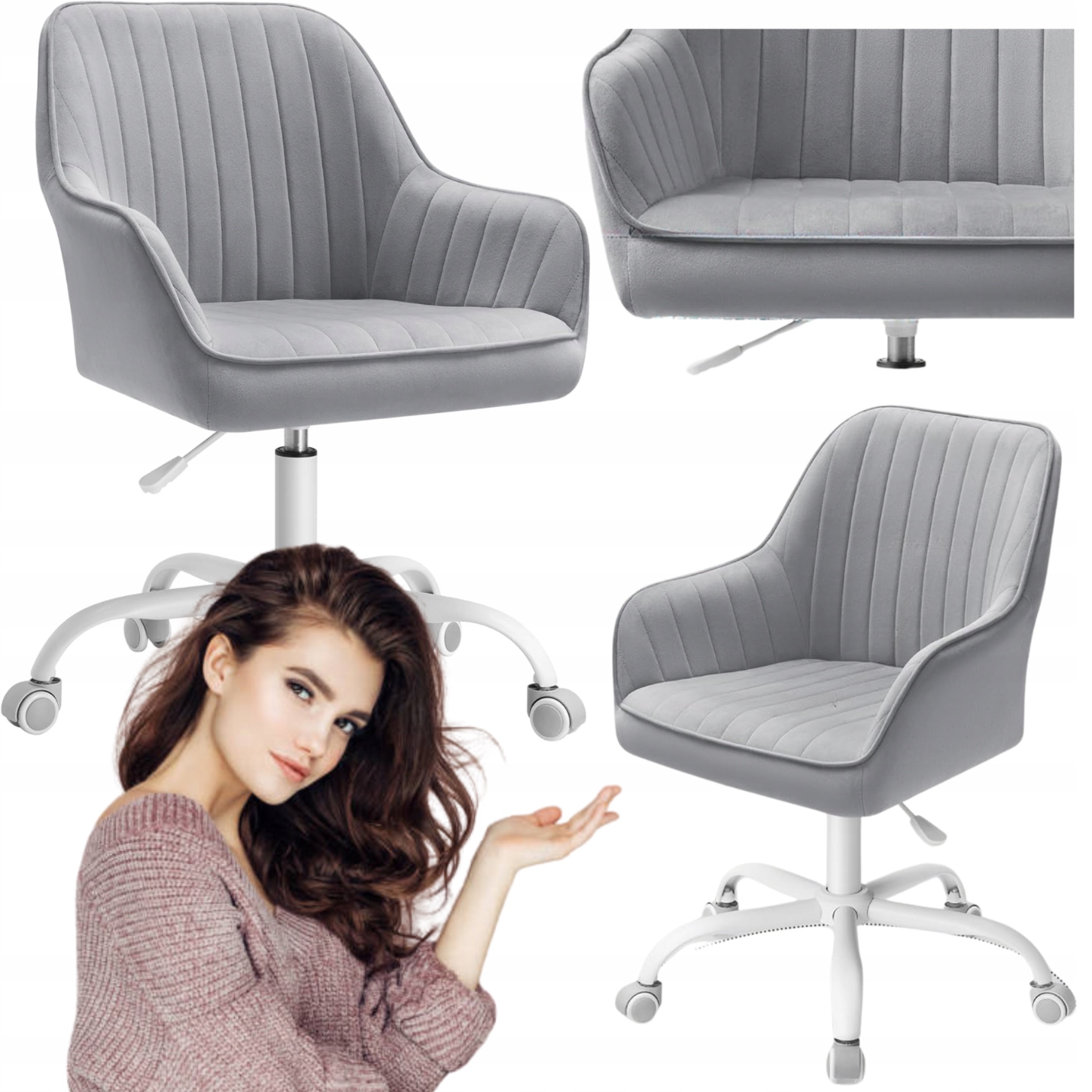 Stolička Otočné Kreslo Čalúnená na stôl Toaletný stolík Učenie Regulovatelné