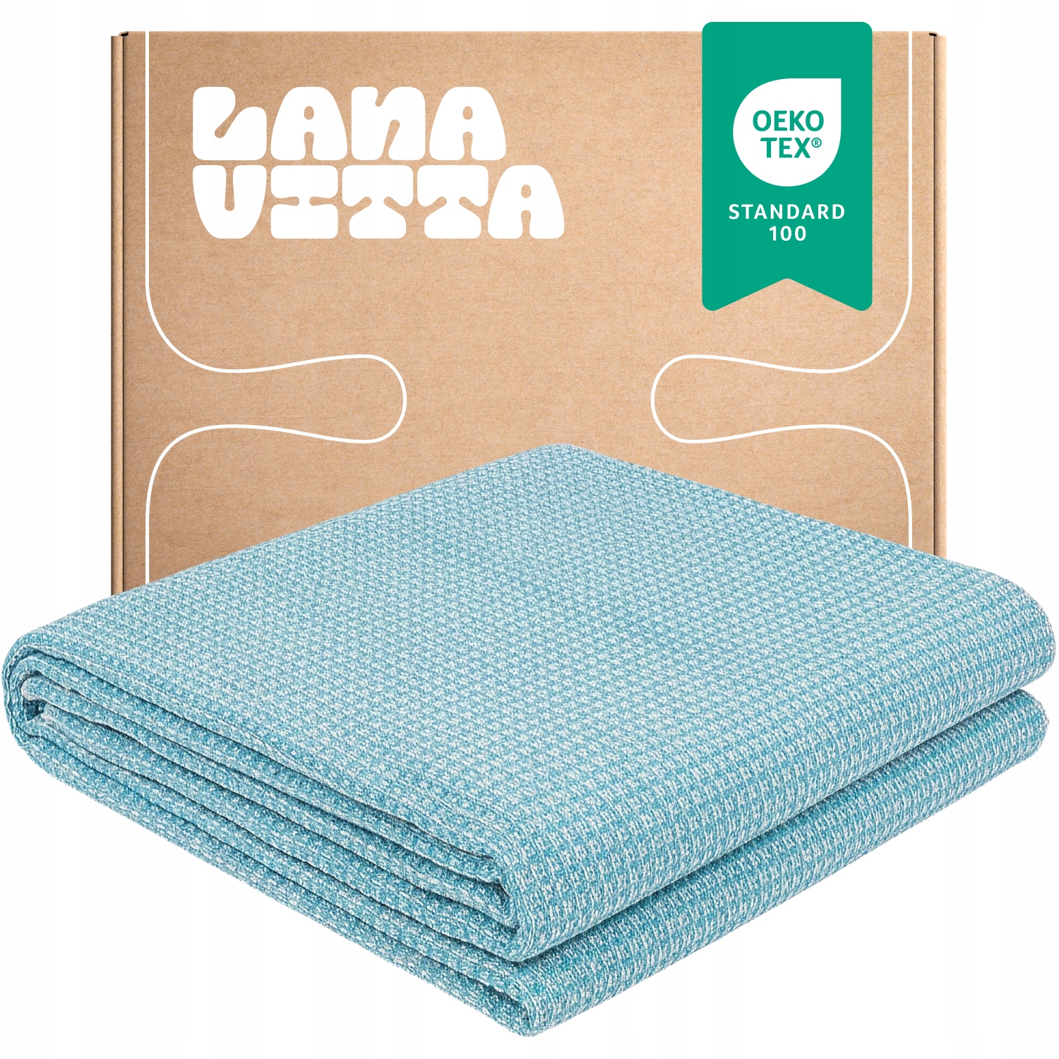 Bavlněný přehoz na postel „Verbena“ Pled Azurový 200×220 cm