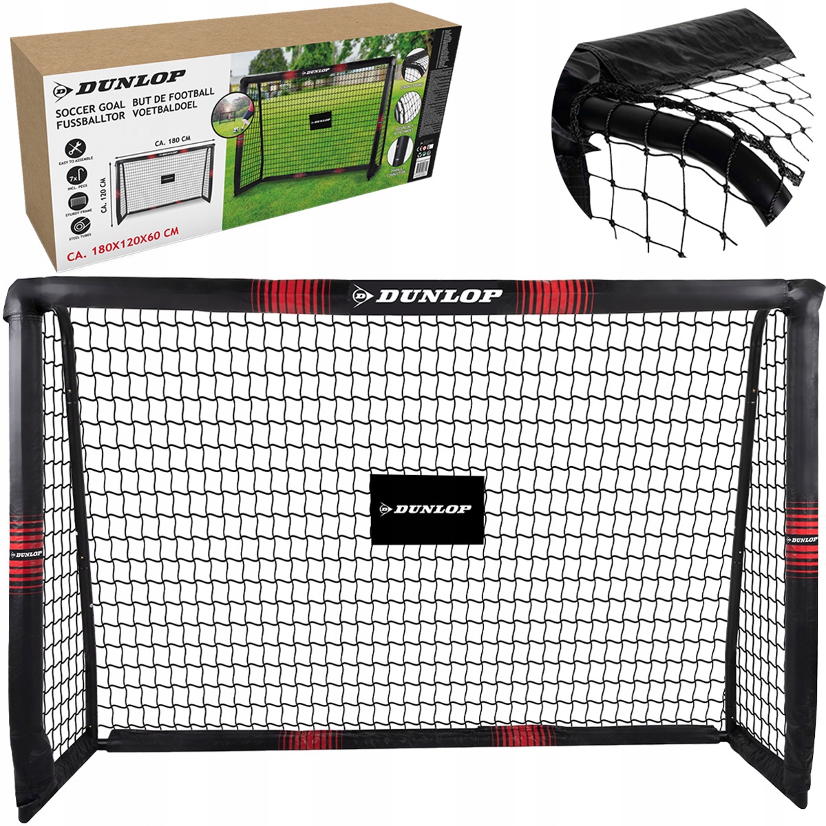 Treningowa Bramka do piłki nożnej piłkarska składana Metalowa Duża Dunlop