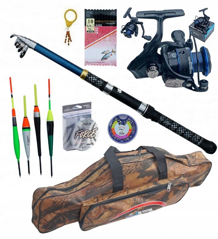 Zestaw Spławikowy Wędka 3,6 m Kołowrotek Żyłka Spławiki Hak na jezioro staw