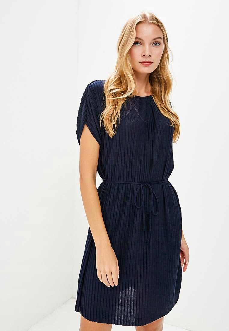 Tommy Hilfiger Granatowa Plisowana Sukienka (xs)