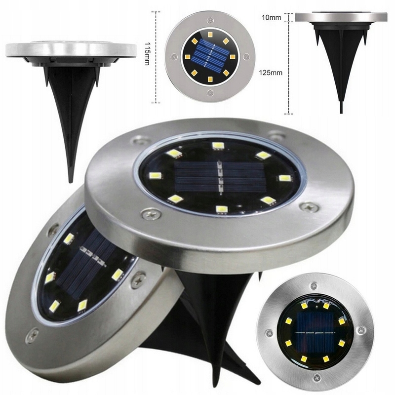 LAMPKA SOLARNA GRUNTOWA OGRODOWA RGB LAMPA NAJAZDOWA LAMPKI SOLARNE x 4 SZT Marka FORTRADE