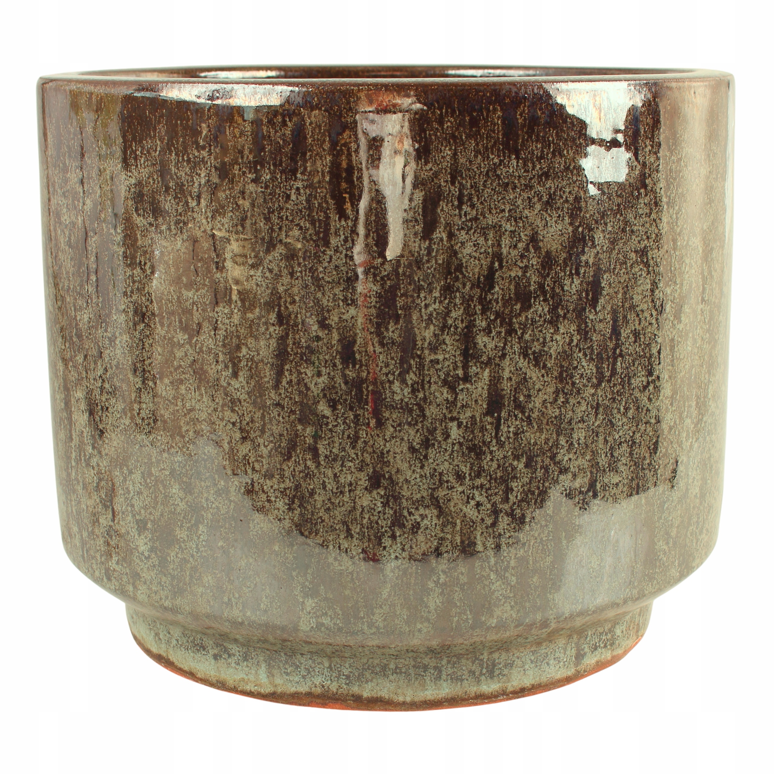 Donica ceramiczna szkliwiona mrozoodporna ogrodowa zielona H:28x24cm