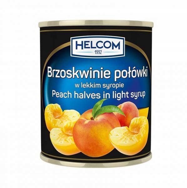 Brzoskwinie połówki w lekkim syropie Helcom 850 ml EAN (GTIN) 5907431657016