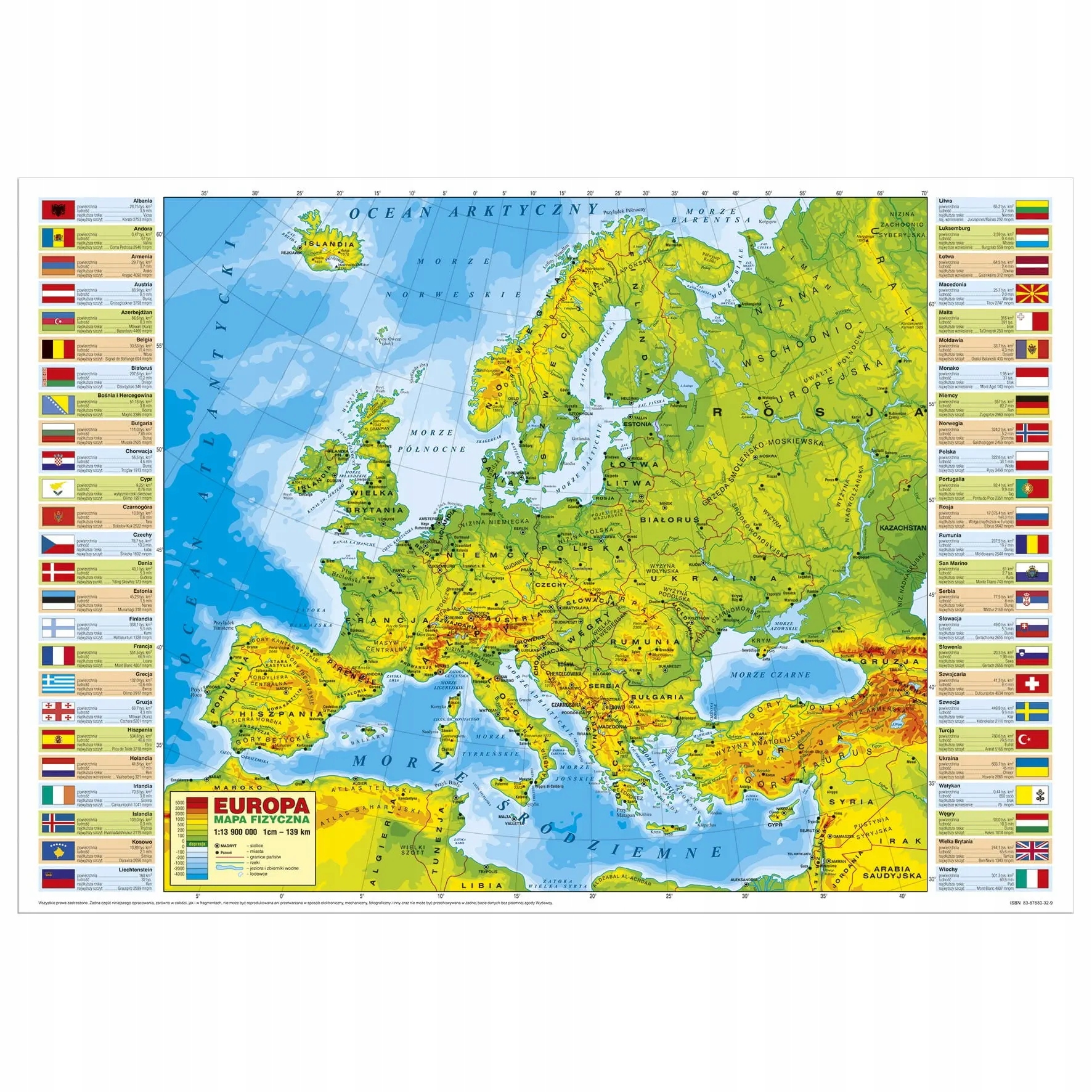 

Podkład szkolny na biurko obustronny Mapa Europy