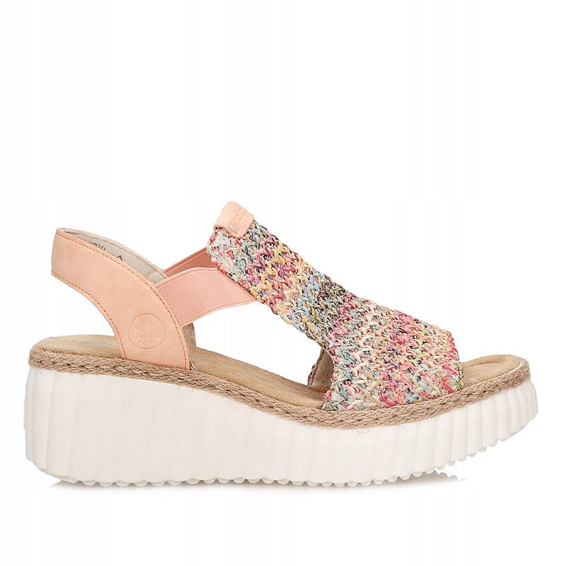 Dámské sandály Rieker 69172-92 barevné s nazouvací platformou