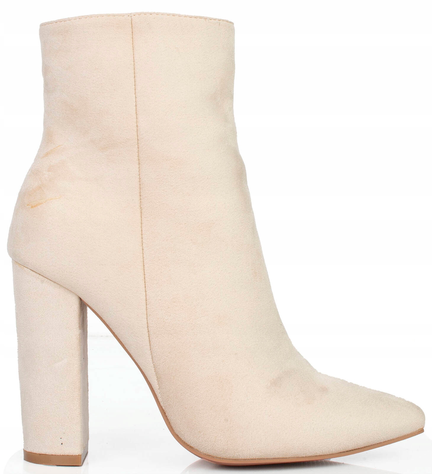 BOTKI NA SŁUPKU ZAMSZOWE KREMOWE W SZPIC 41 Płeć kobieta