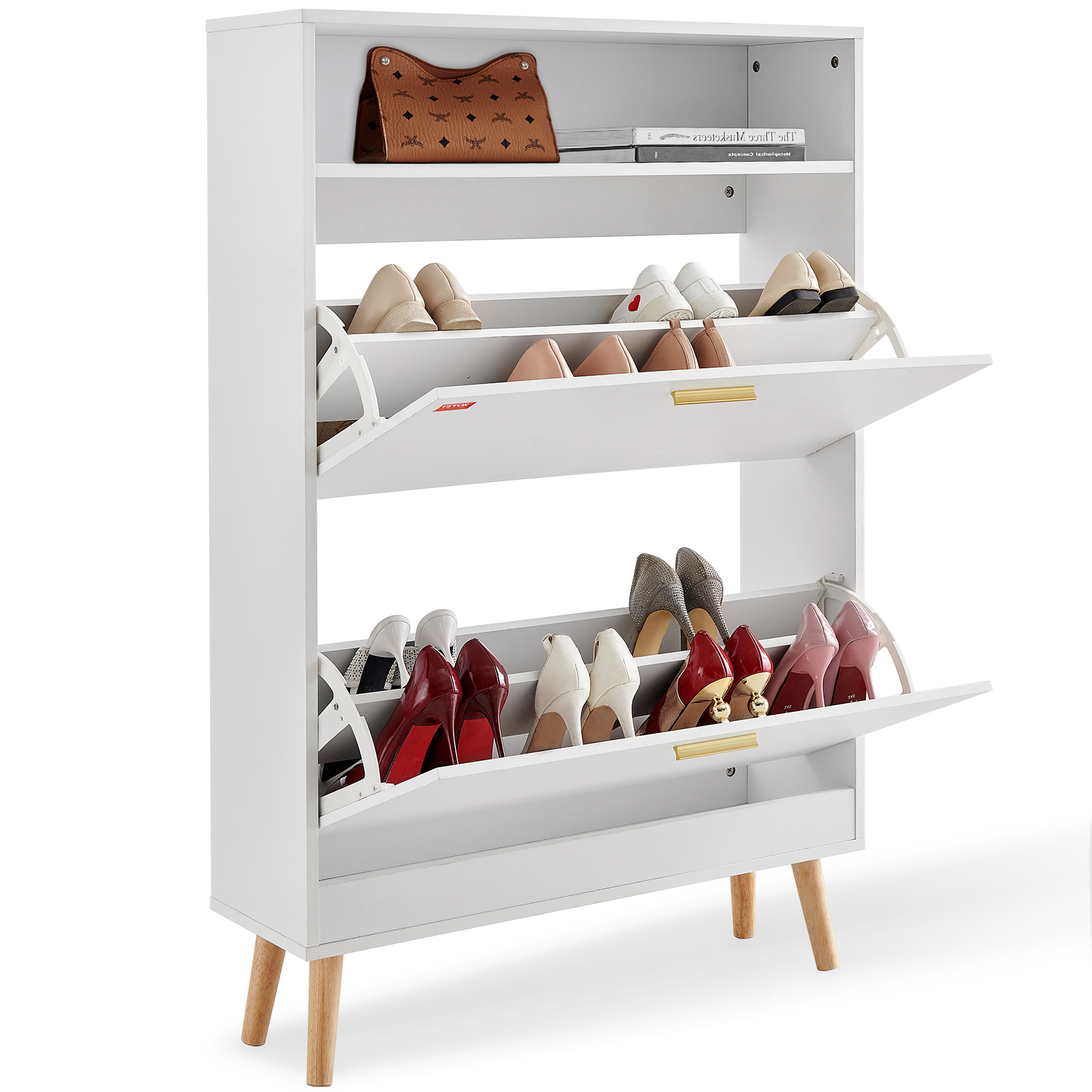 Botník Vevor Slim 2 Zásuvky Bílá 800X237X1205 MM Pevná