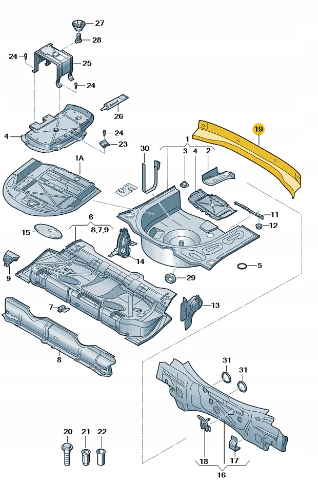 TYLNY PAS NADWOZIA AUDI A1 ASO ORYGINAŁ