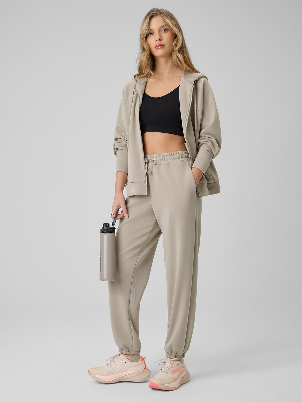 4F Dámské Teplákové Kalhoty Béžové Modal Regular XXL