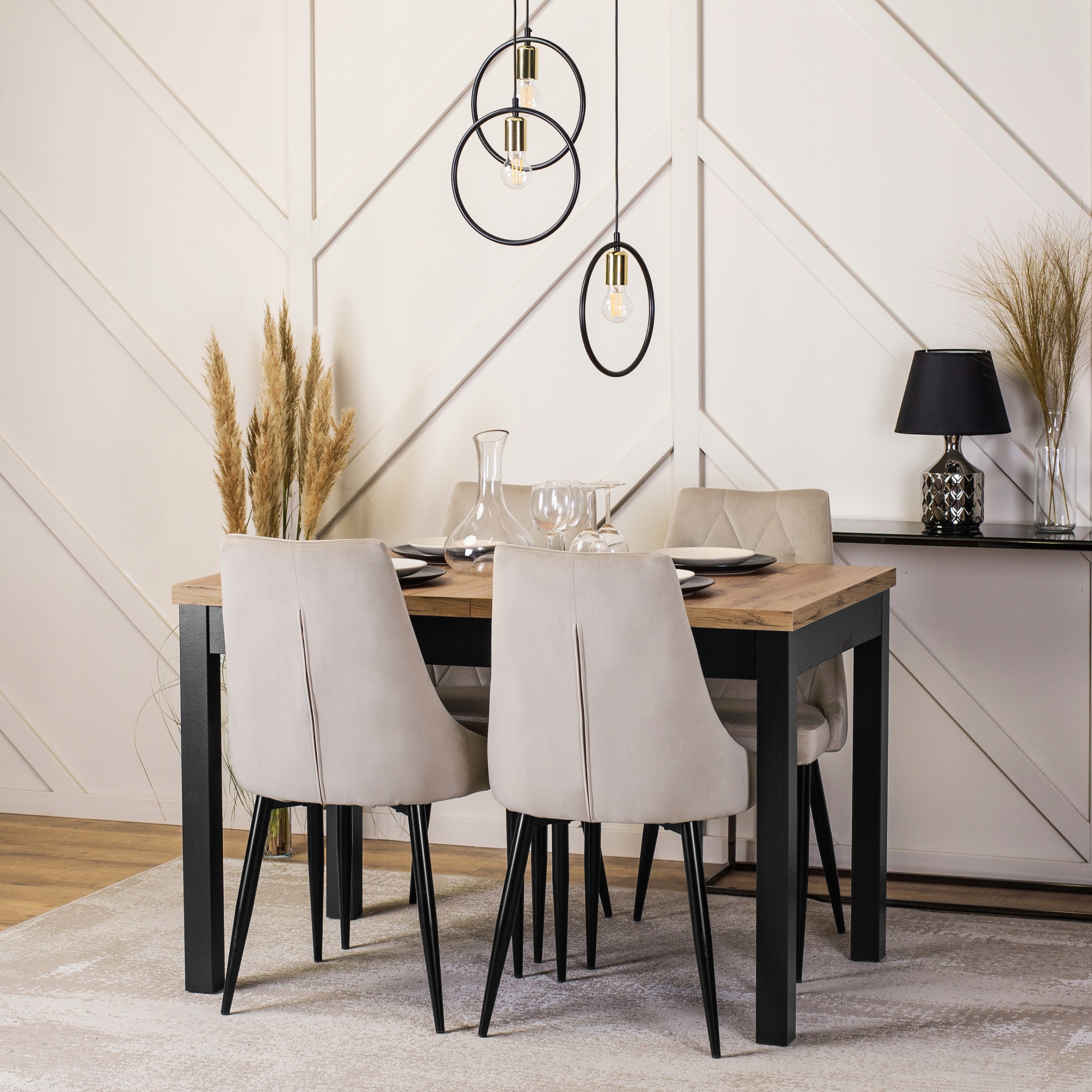 Stół Rozkładany Do Jadalni Salonu Kuchenny Loft Dąb Craft 120-160 SKUBI Głębokość mebla 120 cm