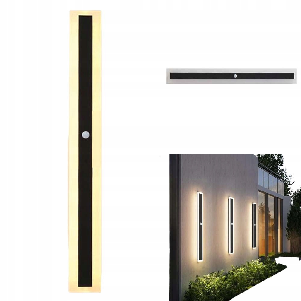 Voděodolná Led Nástěnná Lampa IP65 Senzor Pohybu Teplá Bílá 60 CM 14 W