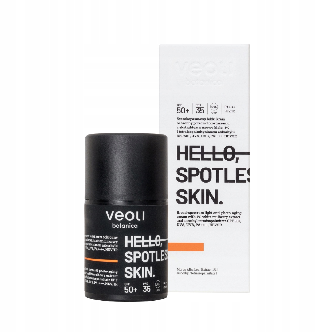 Veoli Botanica Hello Spotless Skin Širokopásmový lehký ochranný krém SPF50