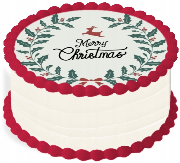 Levně oplatek na dort 20 cm Merry Christmas Vánoce