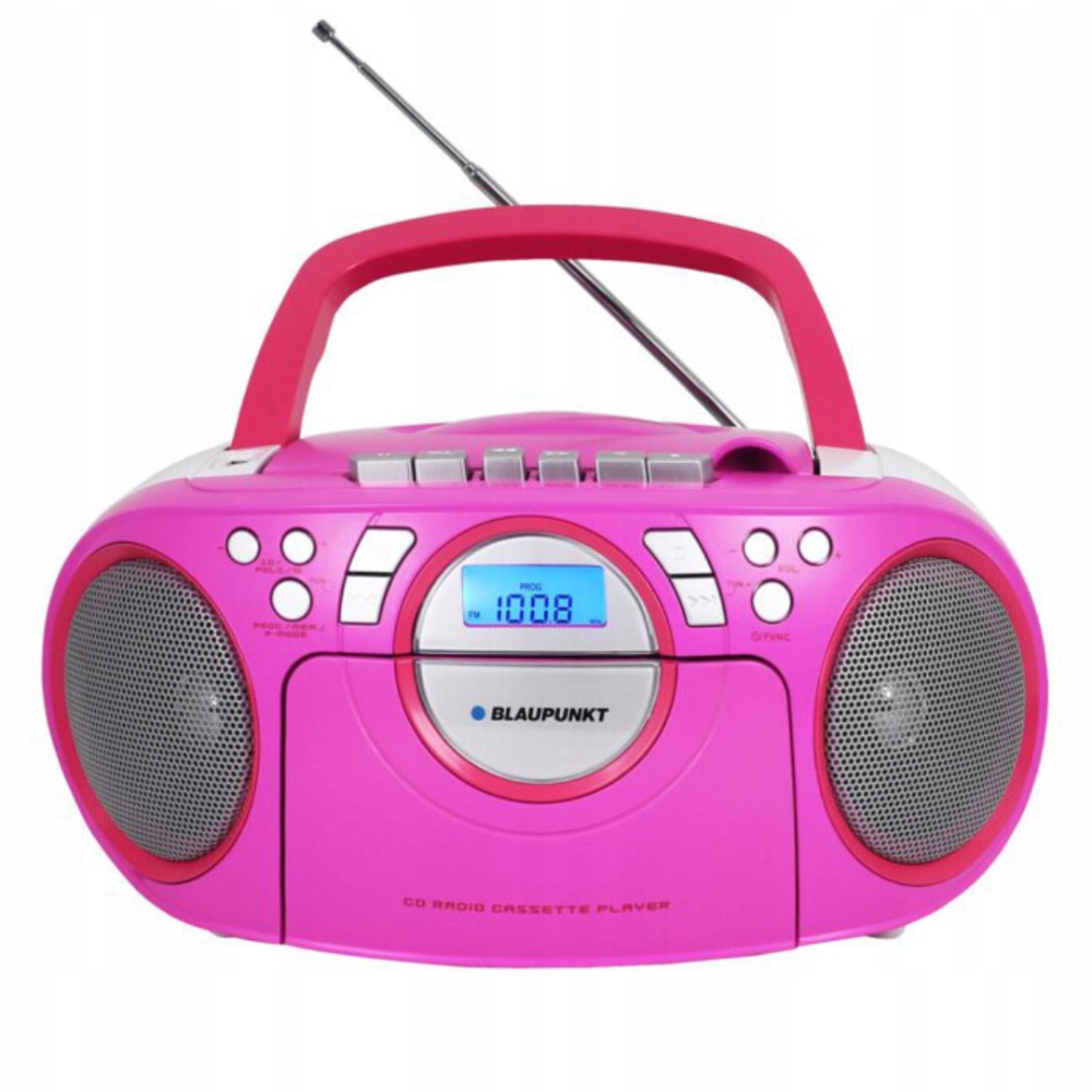 Radioodtwarzacz magnetofon CD Blaupunkt BB16PK USB AUX różowy