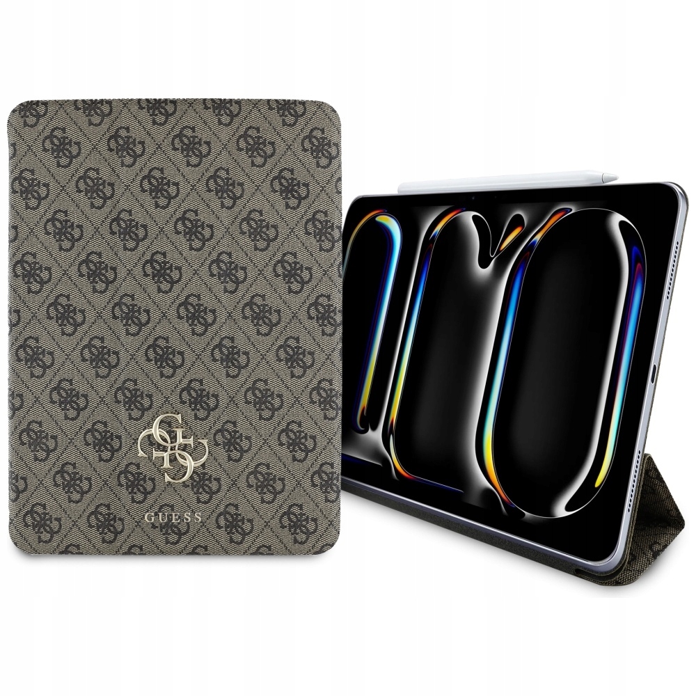 Guess Magnetic 4G Big Logo Pouzdro pro iPad Pro 11" M4 (2024) (hnědé)