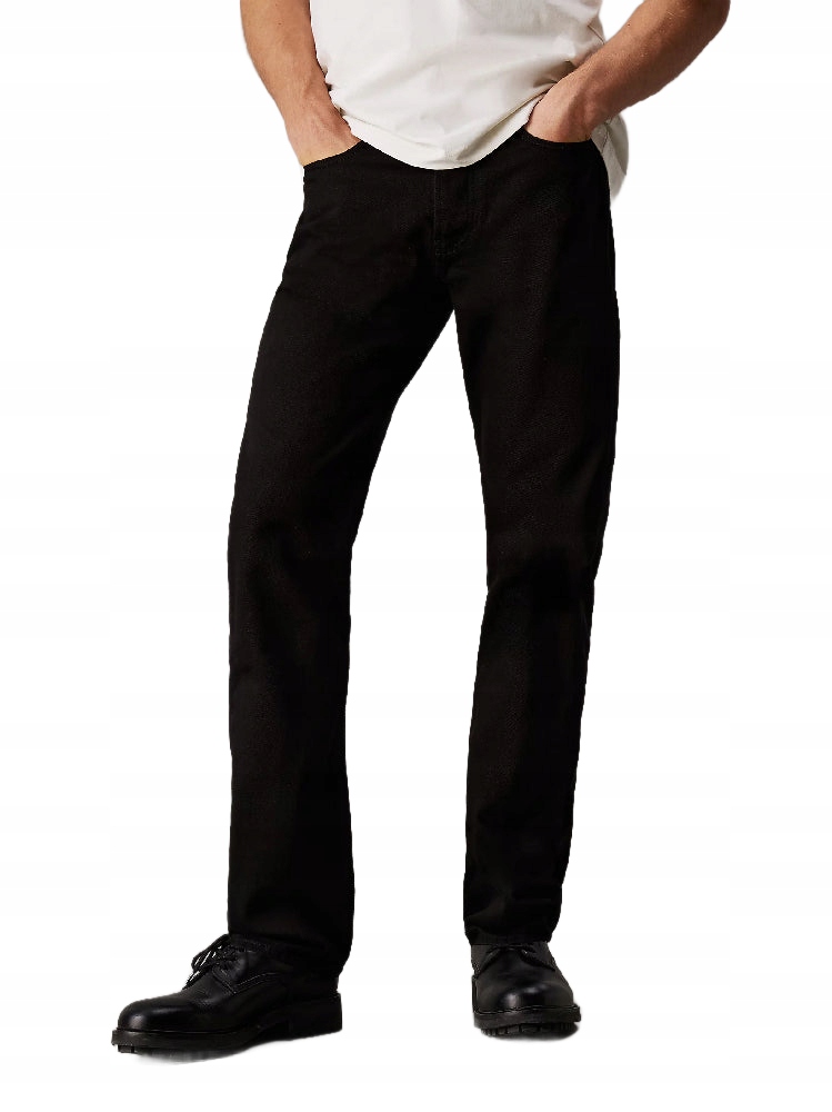 Calvin Klein Jeans Černé Jednoduché Džíny S Kovovým Logem 28/30 Xta