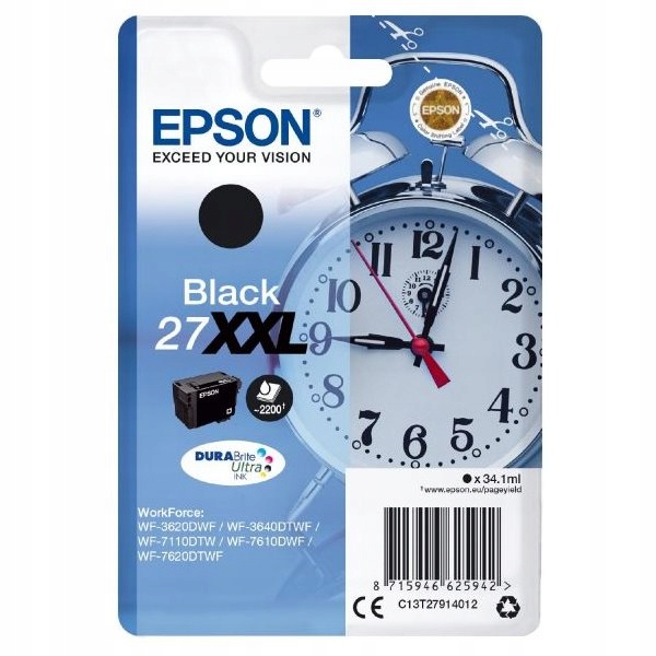 Epson inkoustová náplň/ T2791/ Singlepack 27 XXL DURABrite Ultra Ink/ WF-36