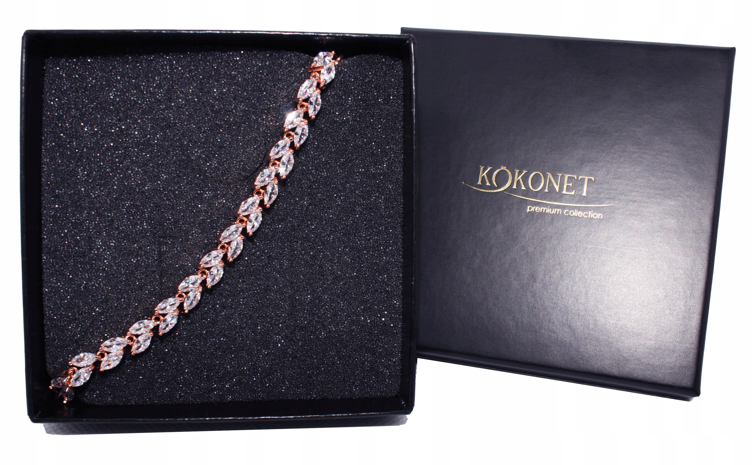 Bransoletka LISTKI złoto ROSE GOLD Piękna ślubna