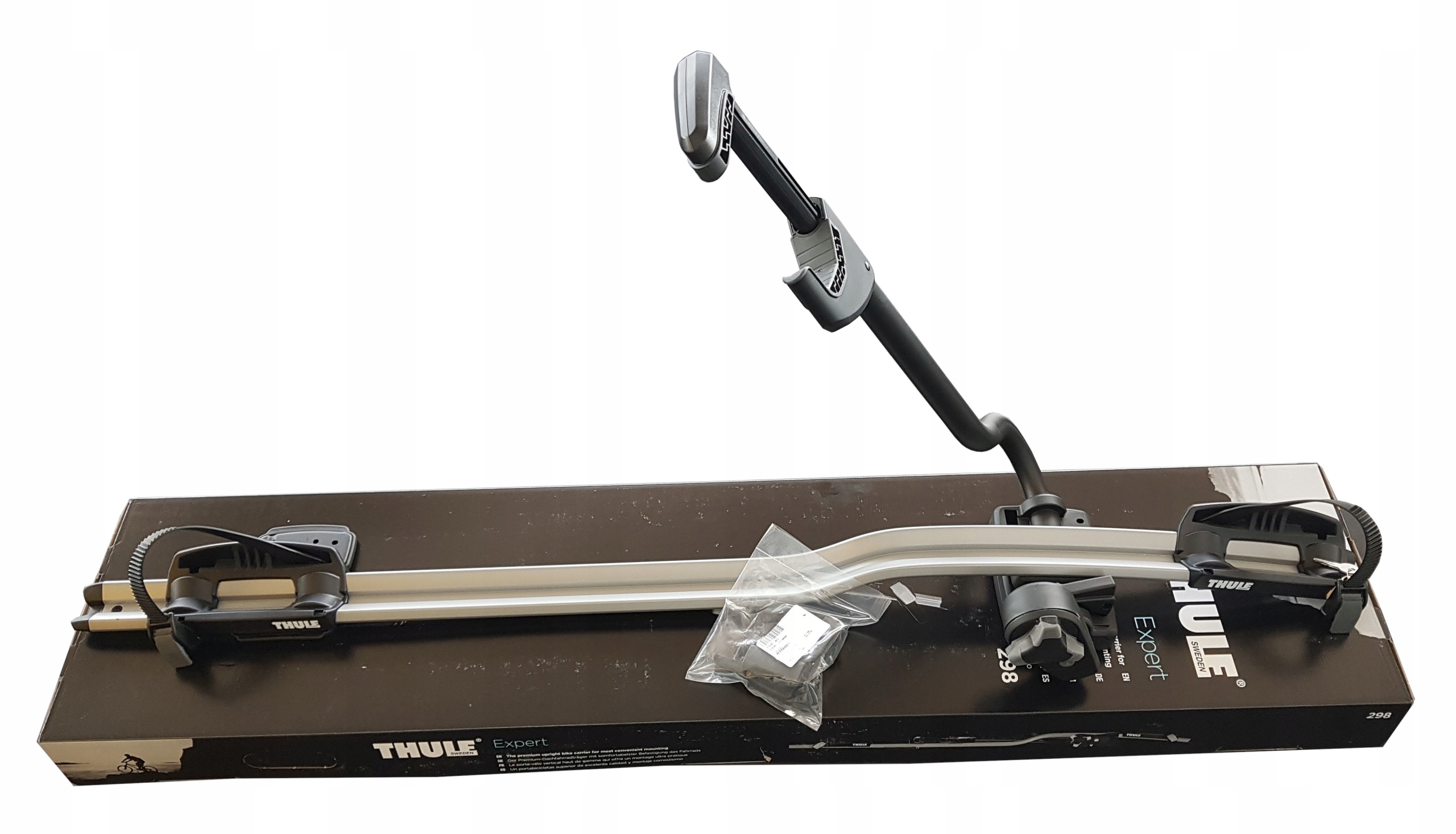 BAGAZNIK UCHWYT ROWEROWY NA DACH THULE EXPERT 298 Model Proride 598 srebrny