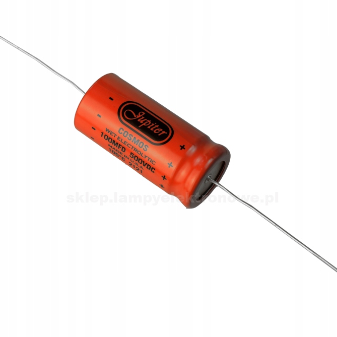 Kondenzátor 100uF/500V Axial Cosmos Jupiter Usa