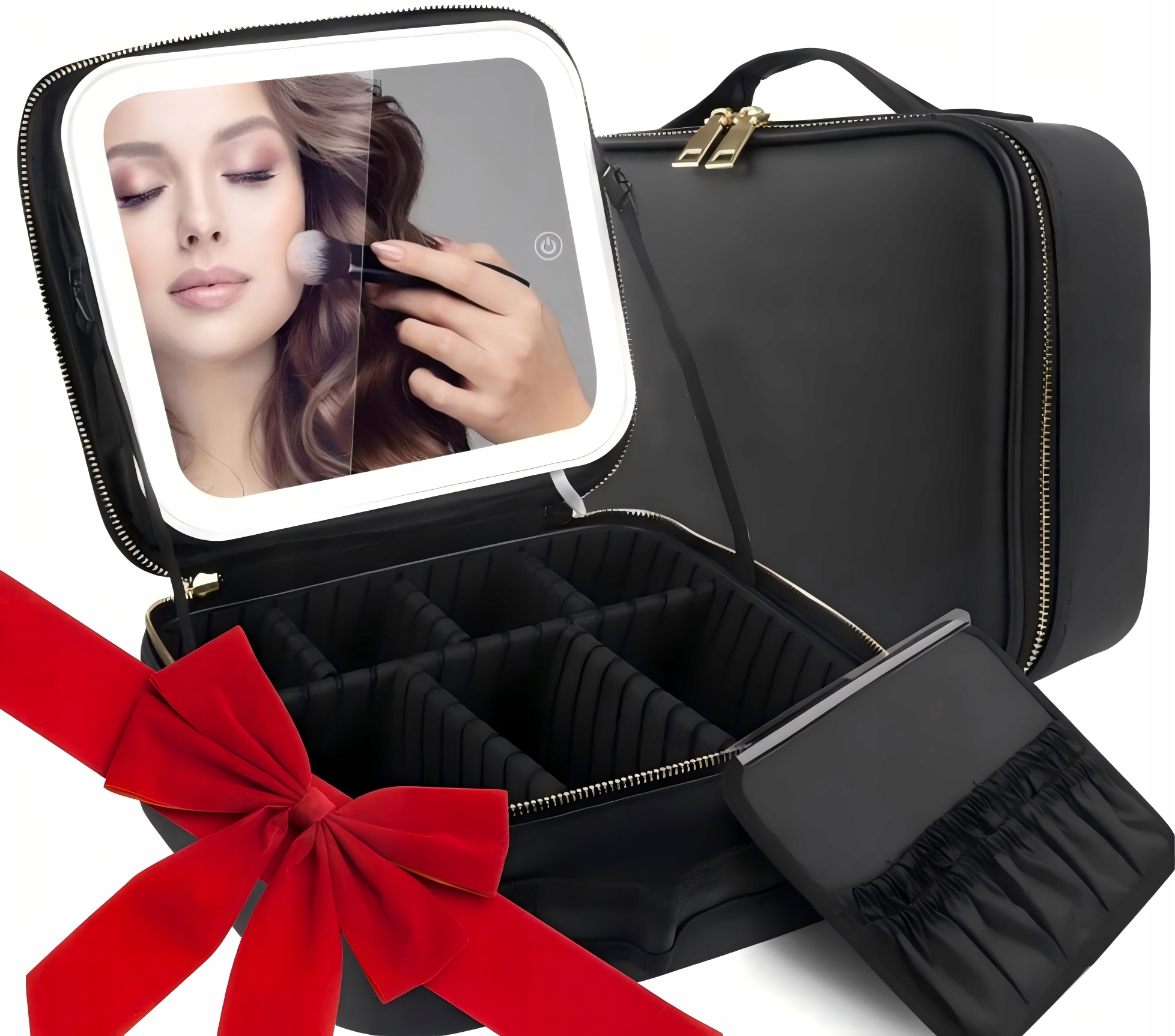 Kosmetická Taška S Led Zrcátkem, Kožený Kufřík, Makeup, Den Žen, Dárek