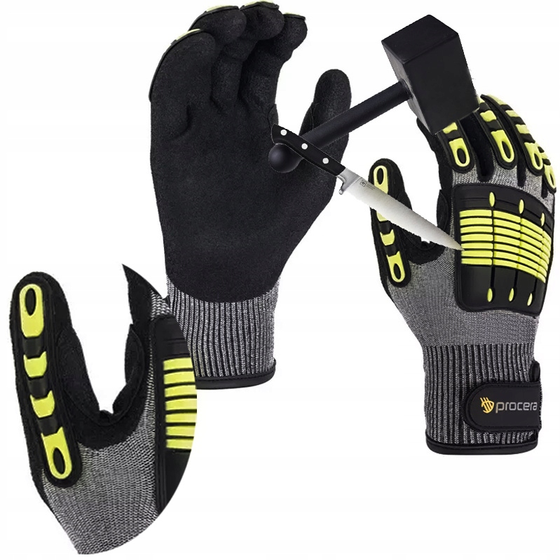 Rękawice robocze Przeciwuderzeniowe Antyprzecięciowe Niezłomna Ochrona!!!