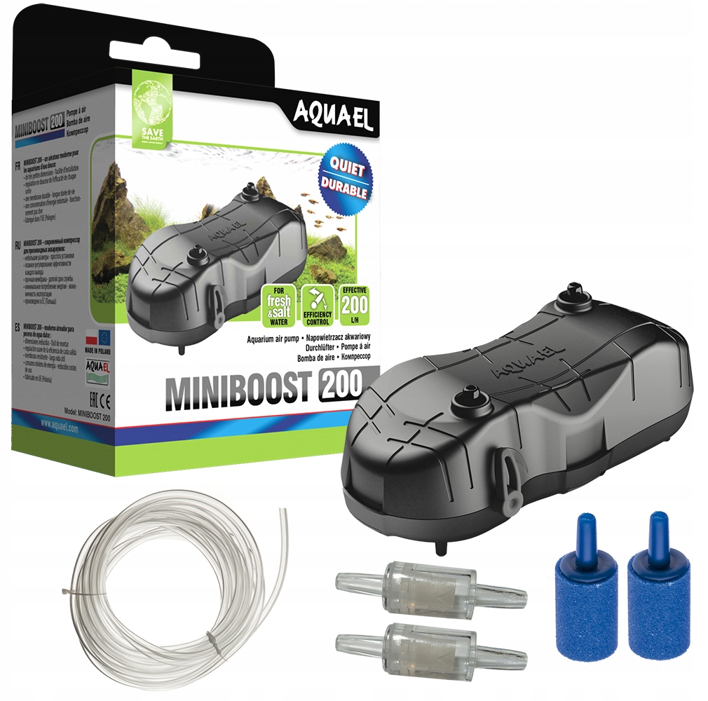 

Aquael Miniboost 200 Napowietrzacz Akwarium Zestaw