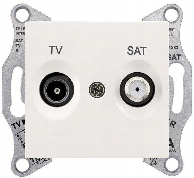 Schneider Sedna krémová Rtv-sat zásuvka (průchozí)